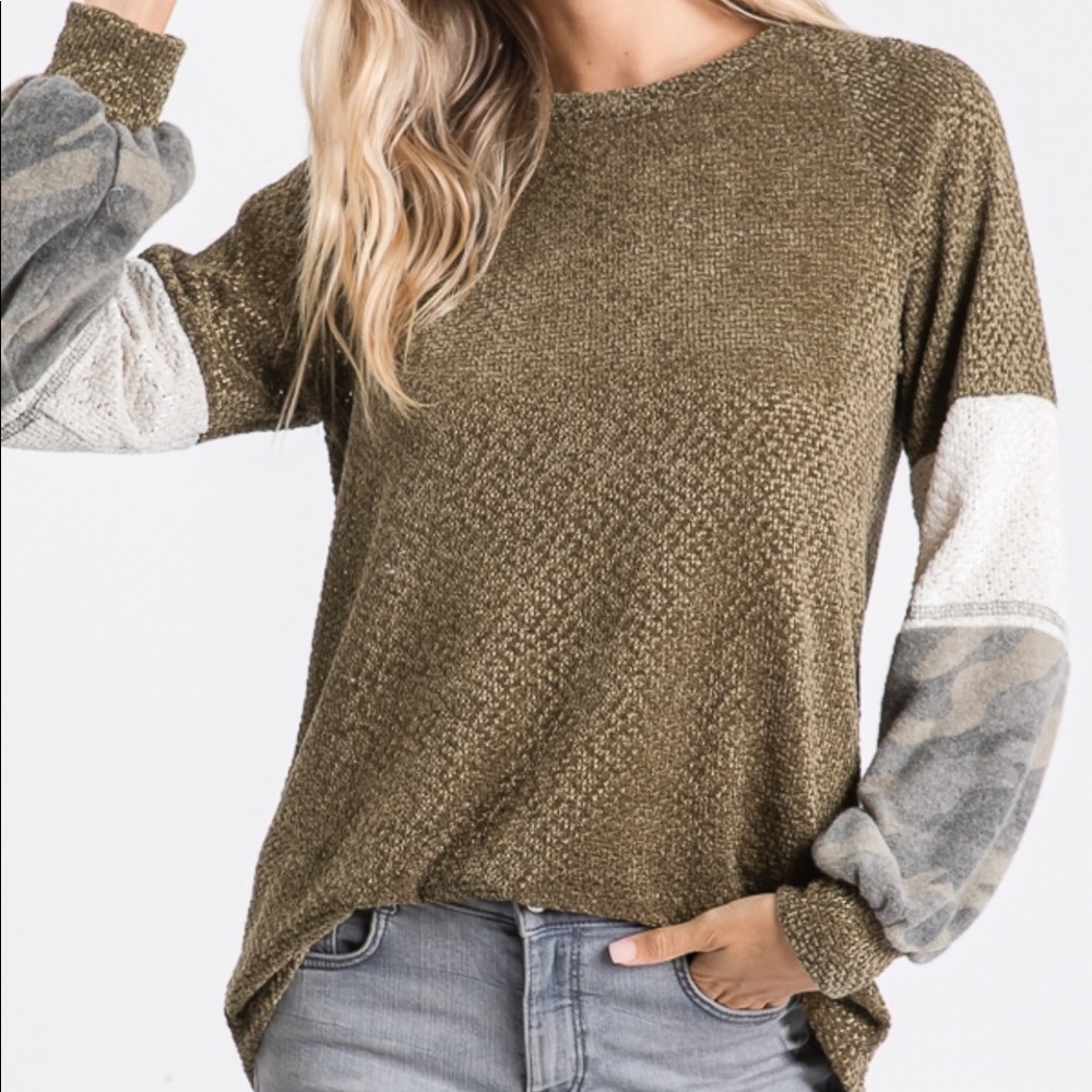 Coming Soon • Velvety Camo Sweater